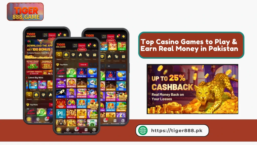 Tiger888 Game Lobby with Real Money Betting Games